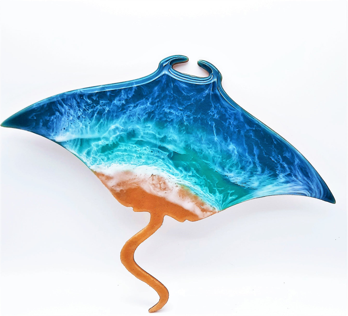 Resin & Wood Seascape Mantaray