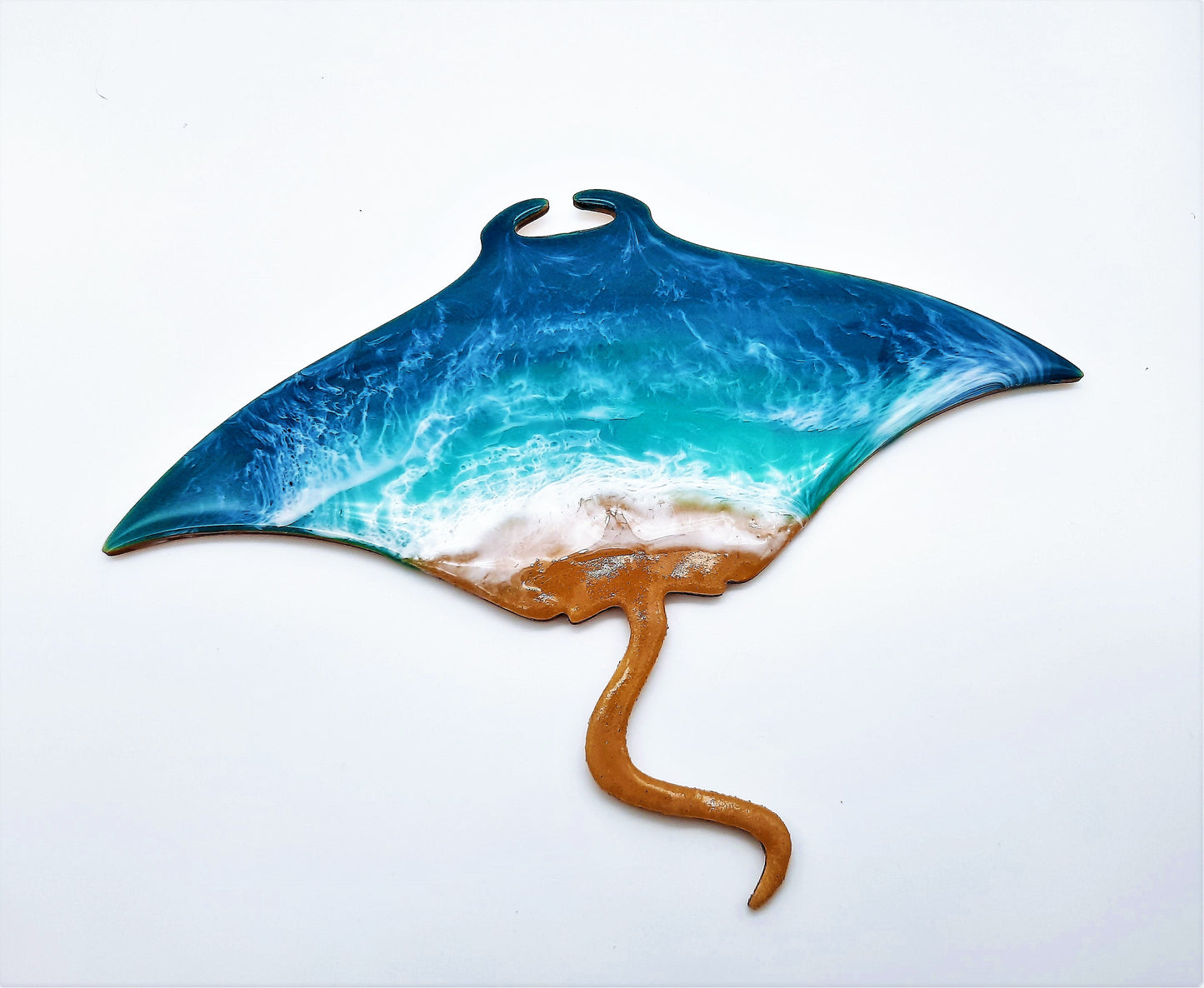 Resin & Wood Seascape Mantaray