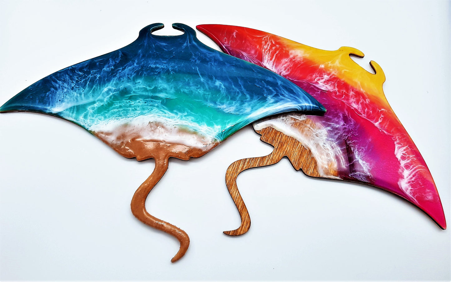 Resin & Wood Seascape Mantaray