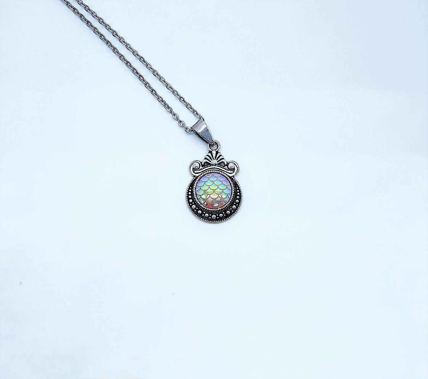 Set of Six (6) Iridescent Mermaid Scale Tibetan Necklace Sampler Set