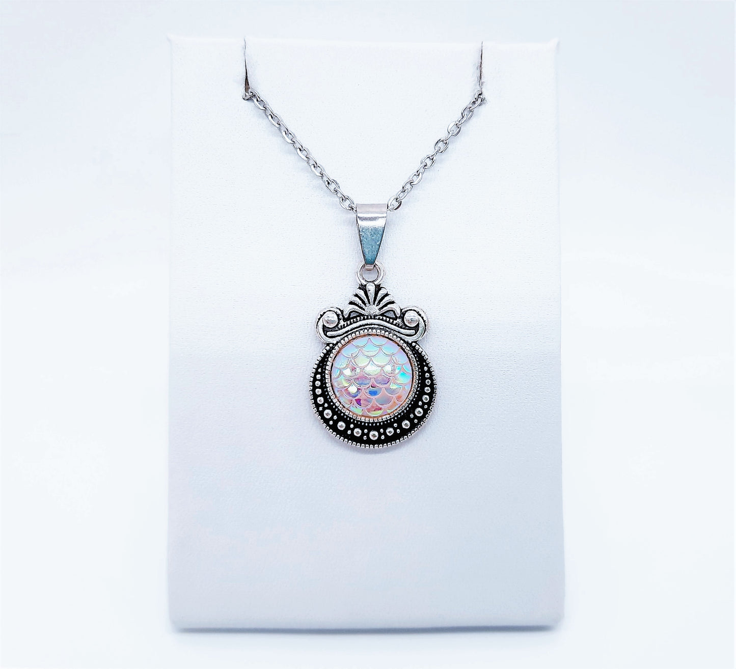 Set of Six (6) Iridescent Mermaid Scale Tibetan Necklace Sampler Set