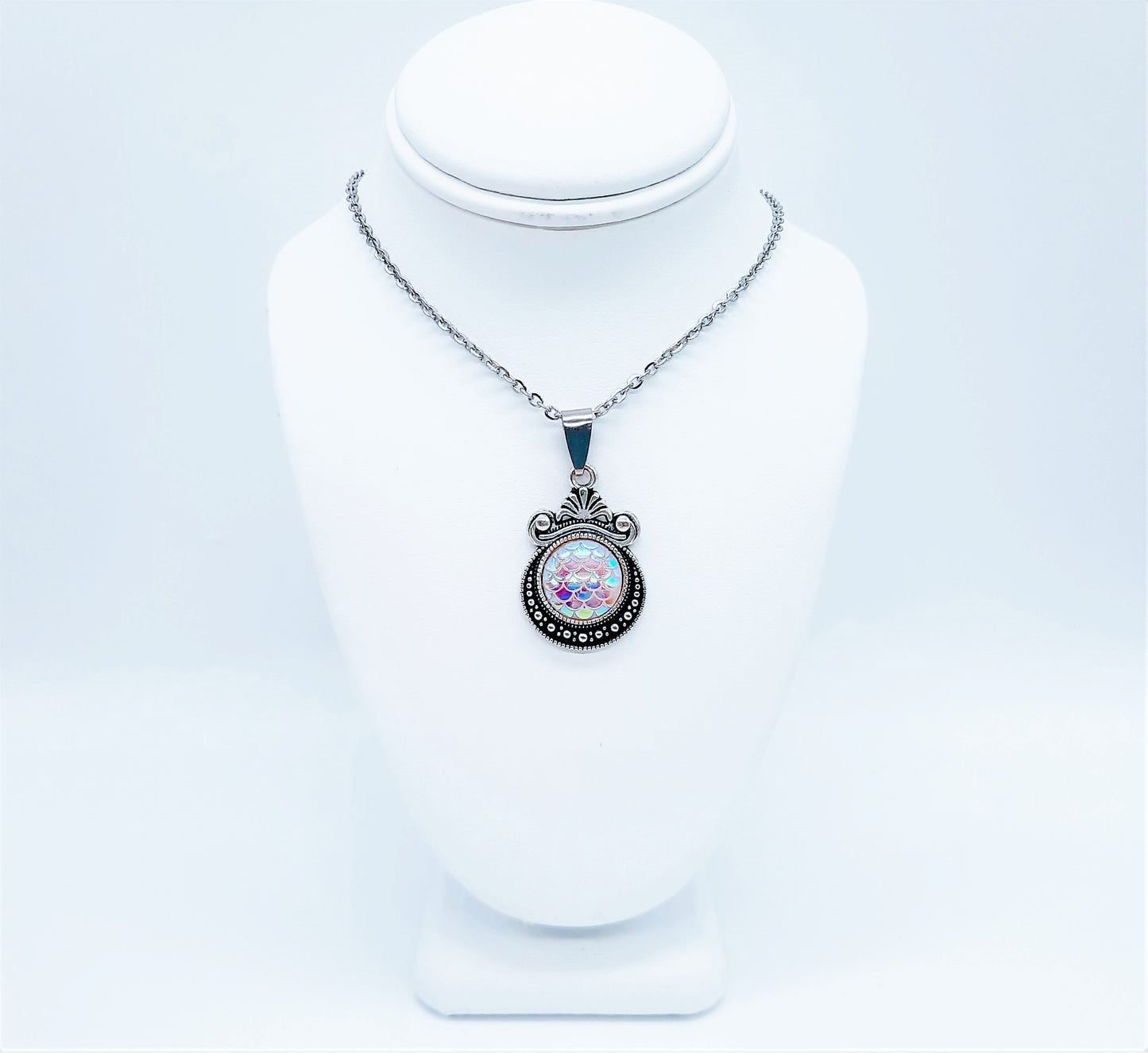 Set of Six (6) Iridescent Mermaid Scale Tibetan Necklace Sampler Set