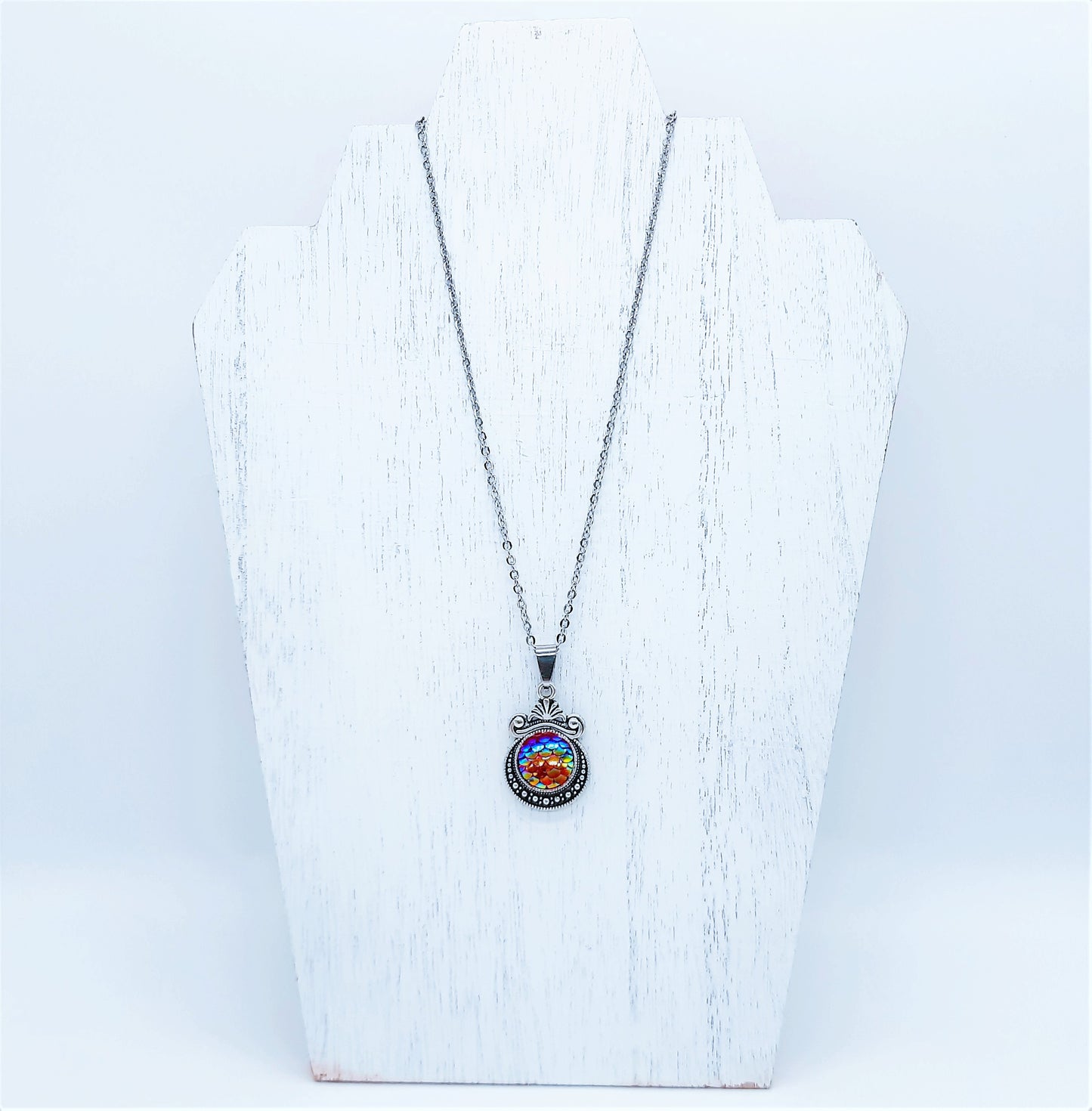 Set of Six (6) Iridescent Mermaid Scale Tibetan Necklace Sampler Set