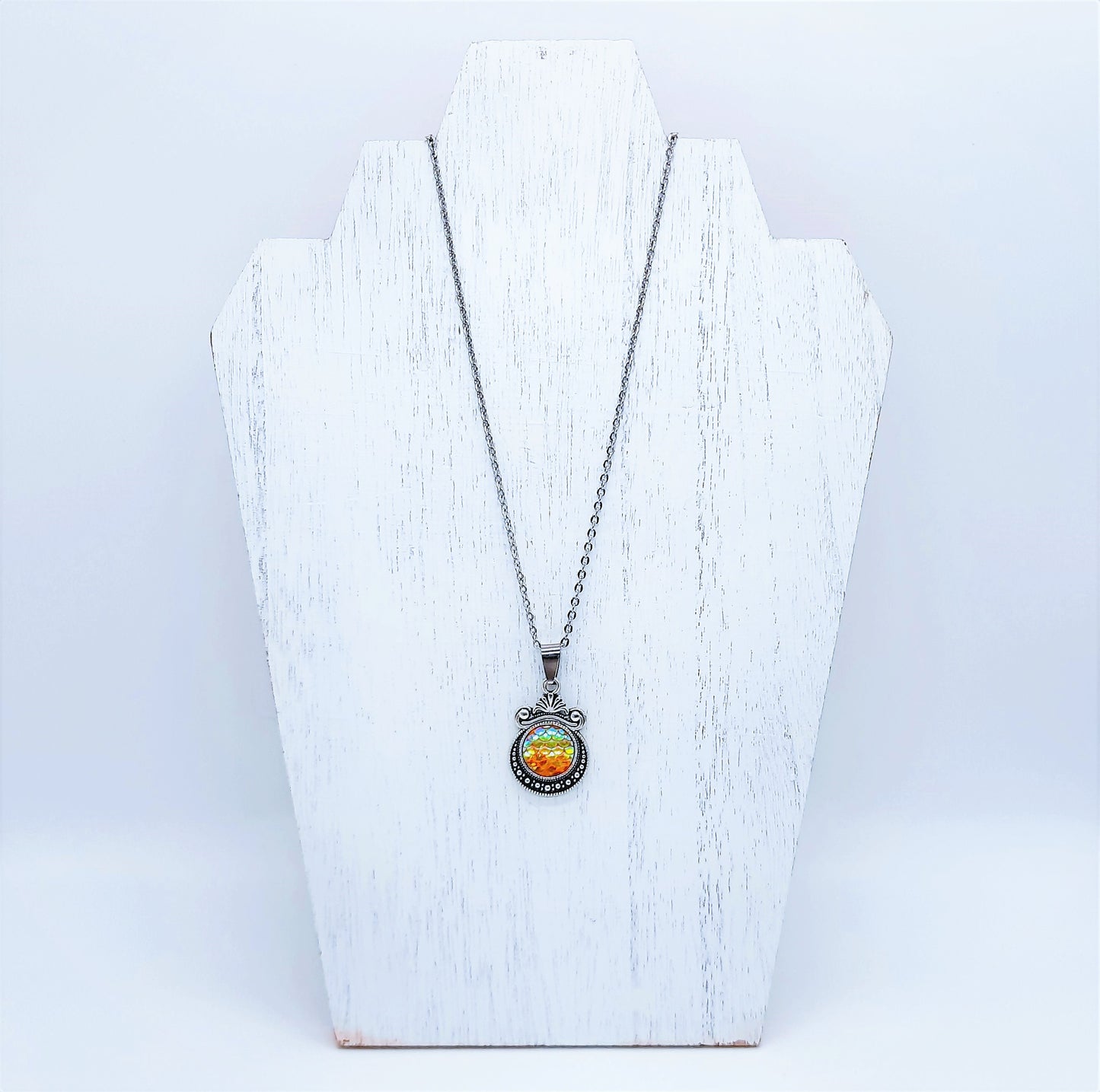 Set of Six (6) Iridescent Mermaid Scale Tibetan Necklace Sampler Set