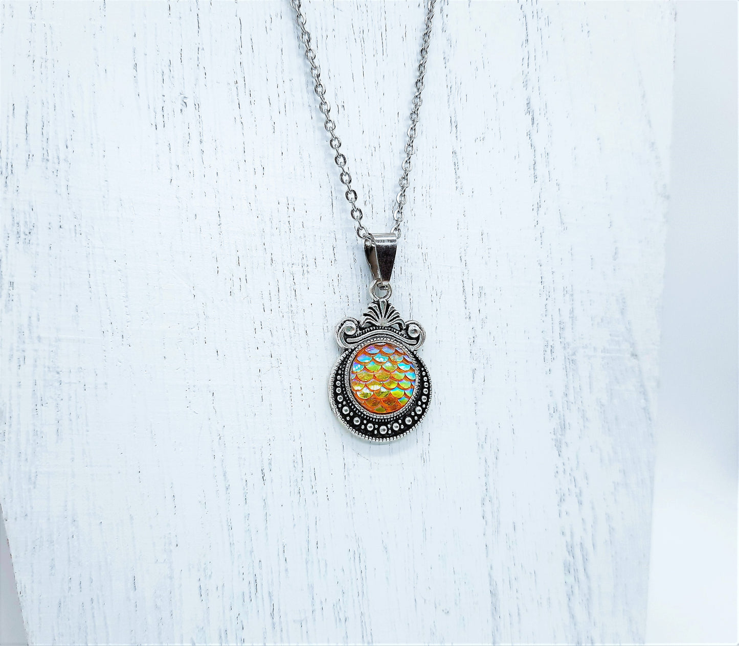 Set of Six (6) Iridescent Mermaid Scale Tibetan Necklace Sampler Set