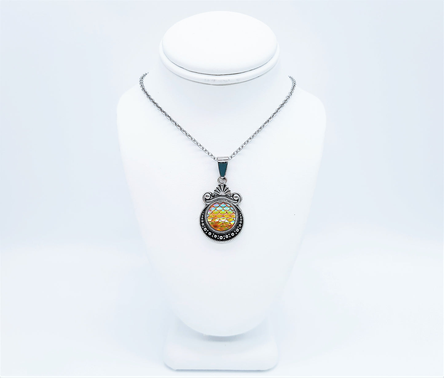 Set of Six (6) Iridescent Mermaid Scale Tibetan Necklace Sampler Set