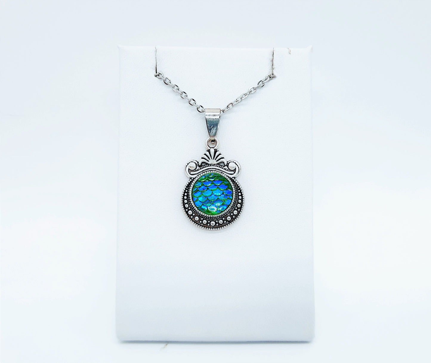 Set of Six (6) Iridescent Mermaid Scale Tibetan Necklace Sampler Set