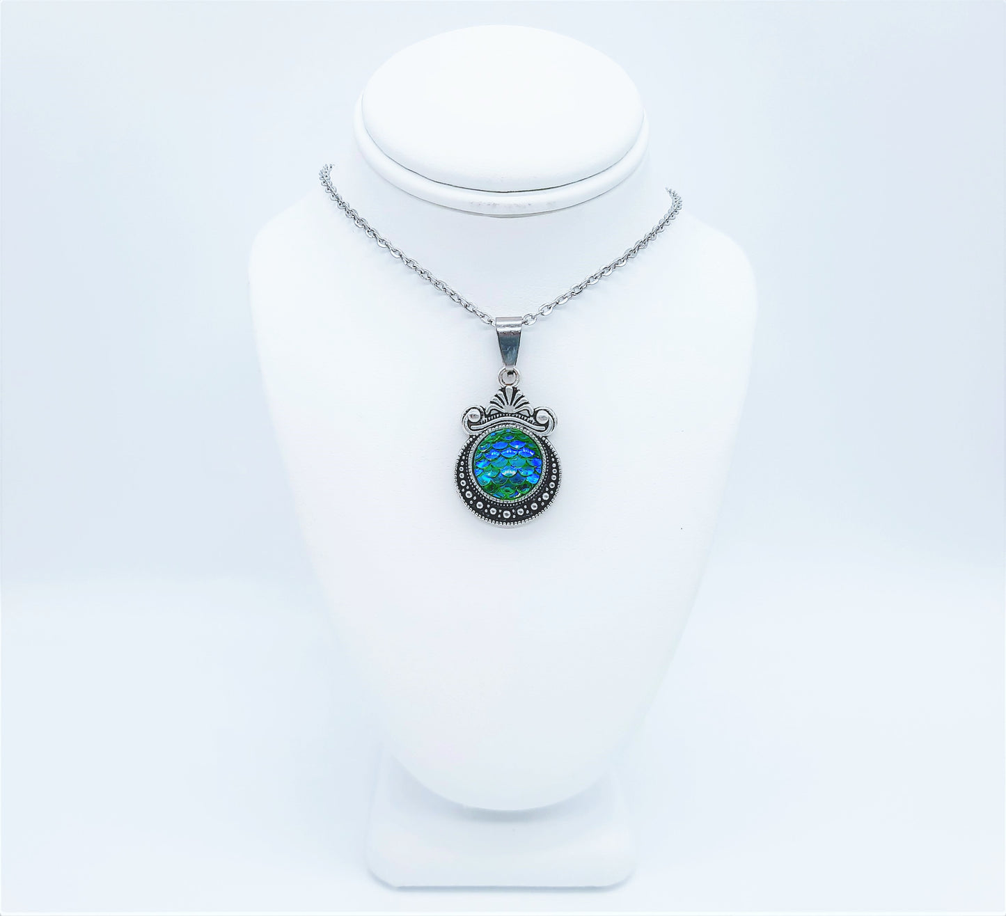 Set of Six (6) Iridescent Mermaid Scale Tibetan Necklace Sampler Set