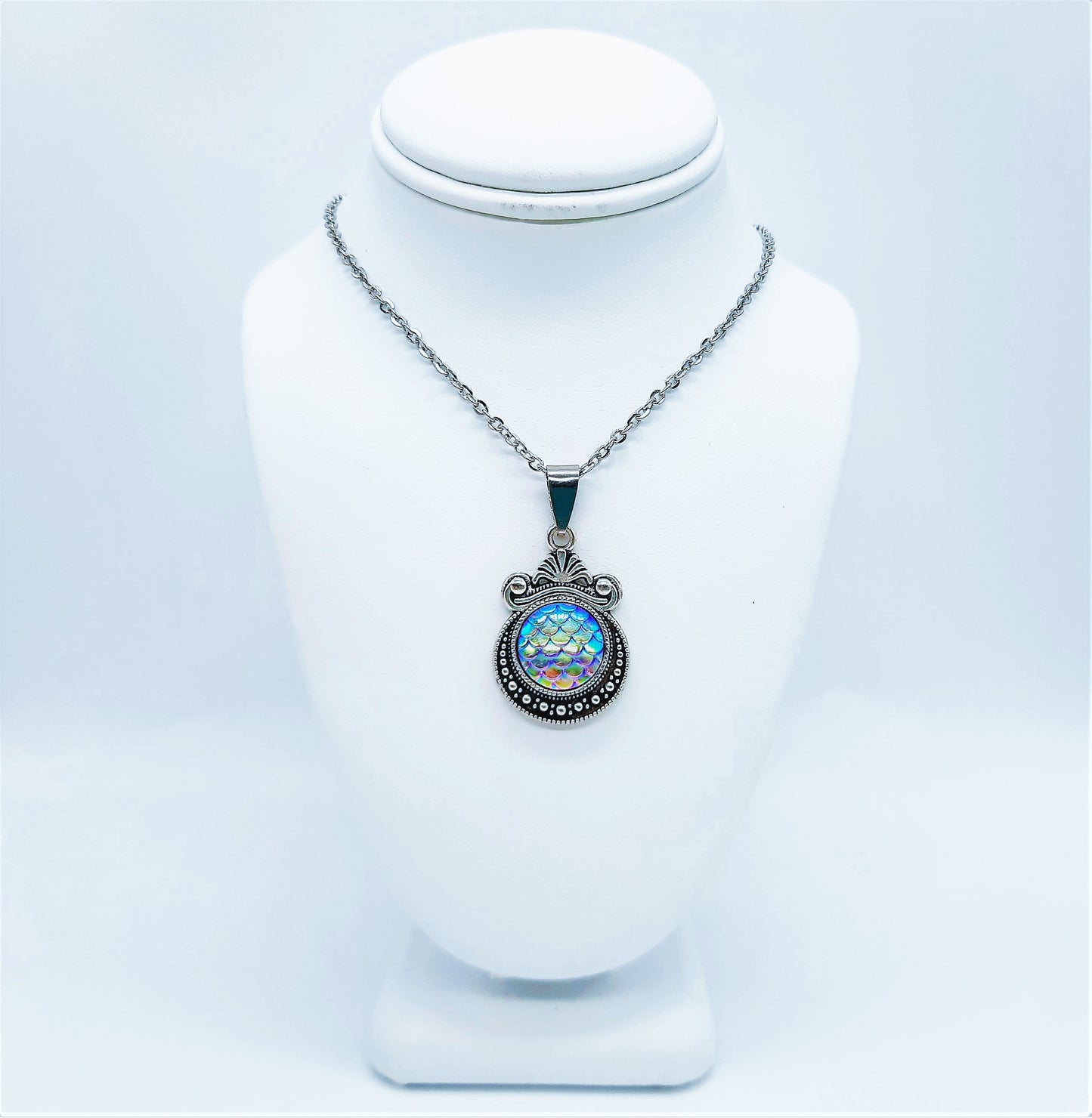 Set of Six (6) Iridescent Mermaid Scale Tibetan Necklace Sampler Set