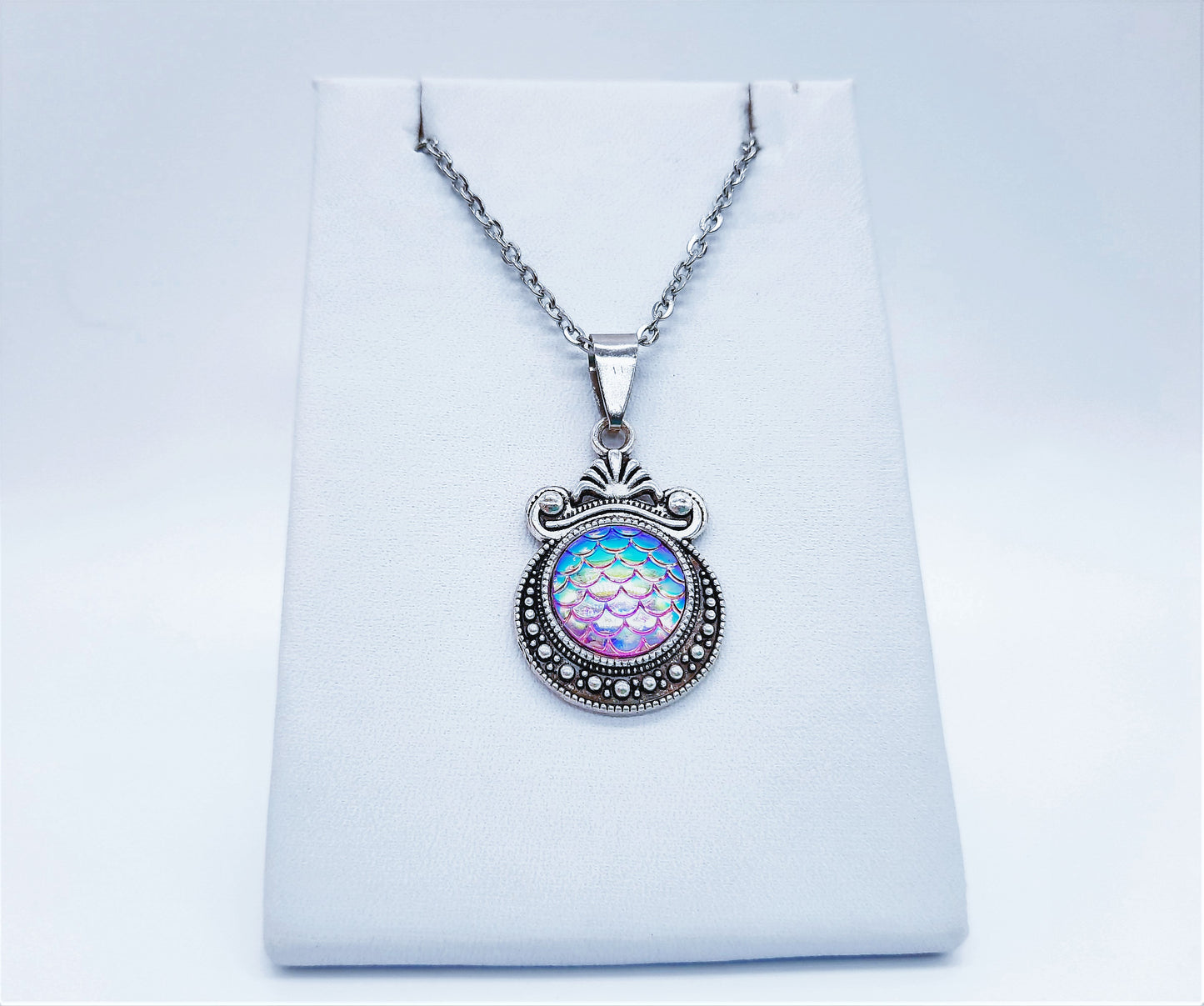 Set of Six (6) Iridescent Mermaid Scale Tibetan Necklace Sampler Set