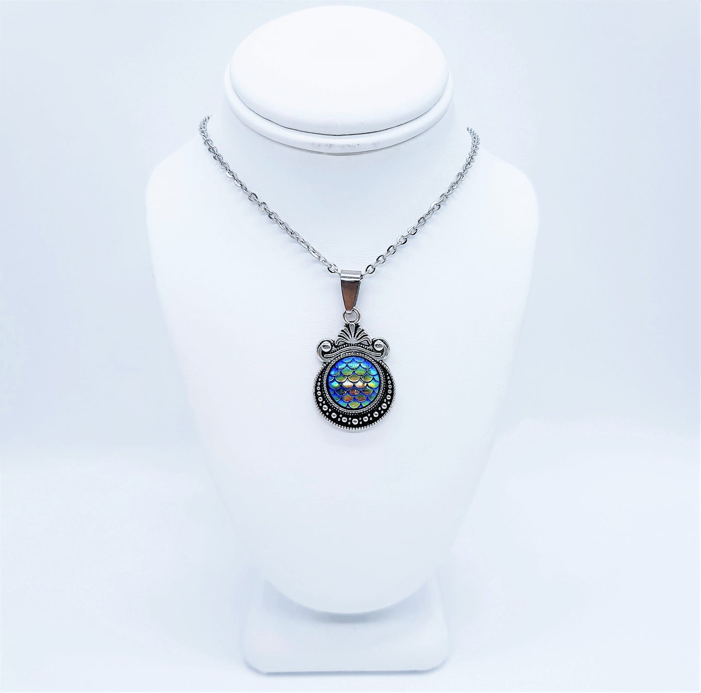 Set of Six (6) Iridescent Mermaid Scale Tibetan Necklace Sampler Set