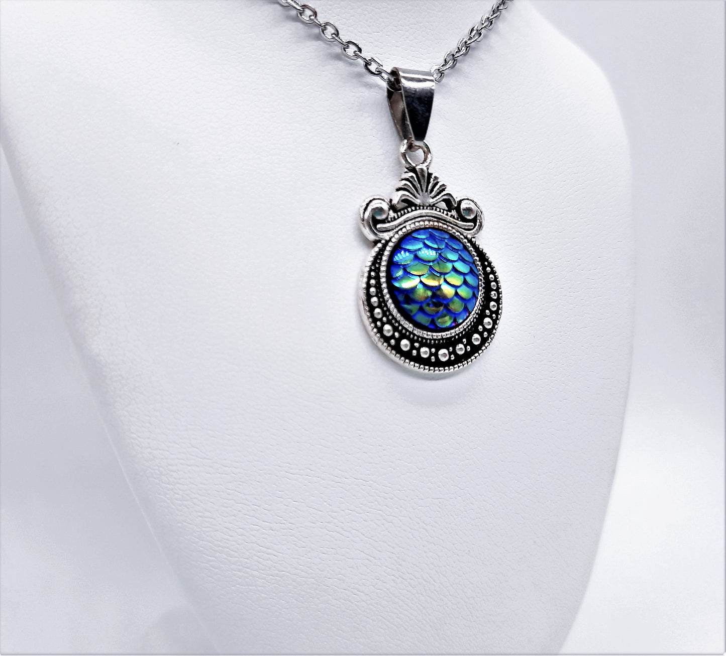 Set of Six (6) Iridescent Mermaid Scale Tibetan Necklace Sampler Set
