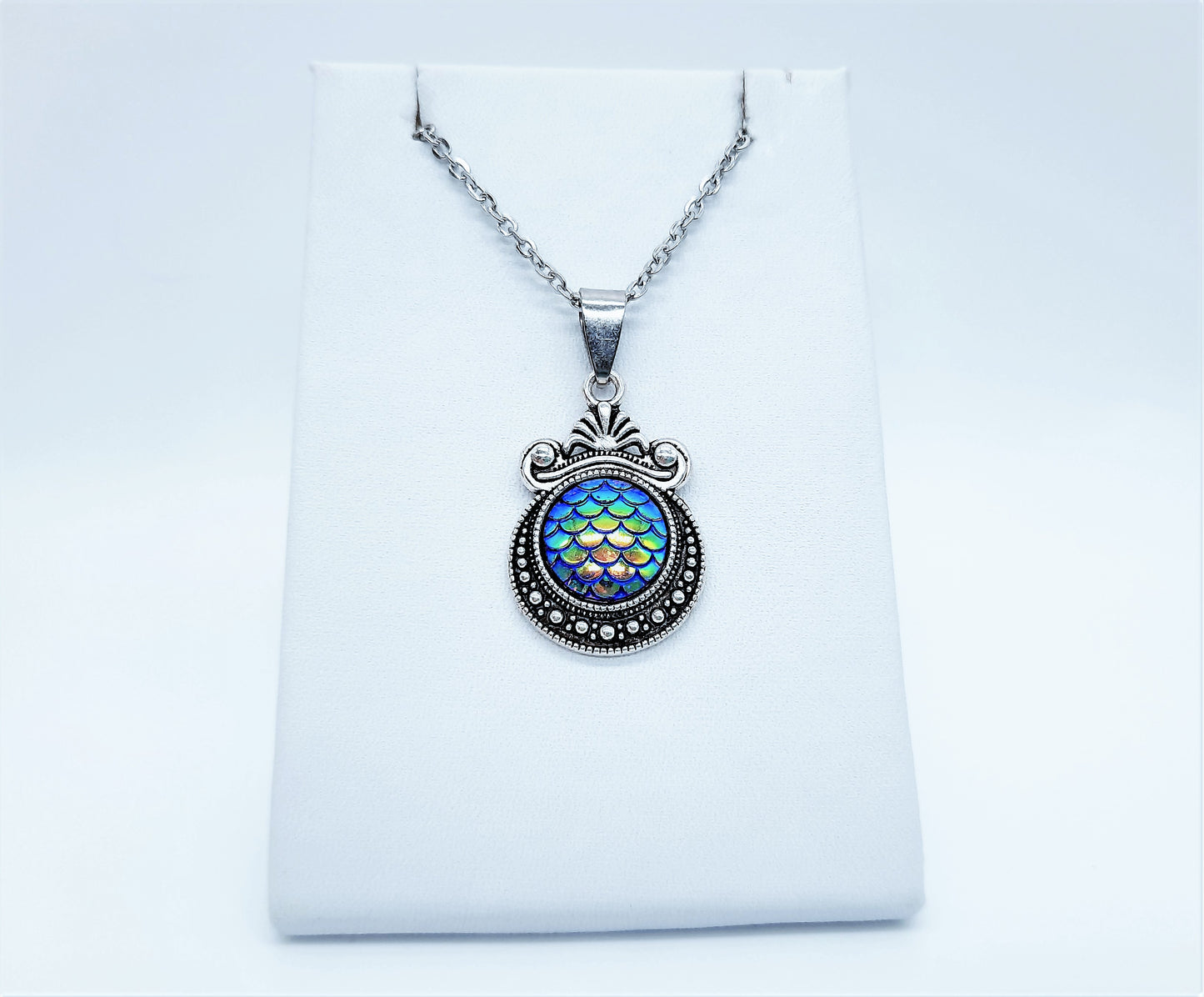 Set of Six (6) Iridescent Mermaid Scale Tibetan Necklace Sampler Set