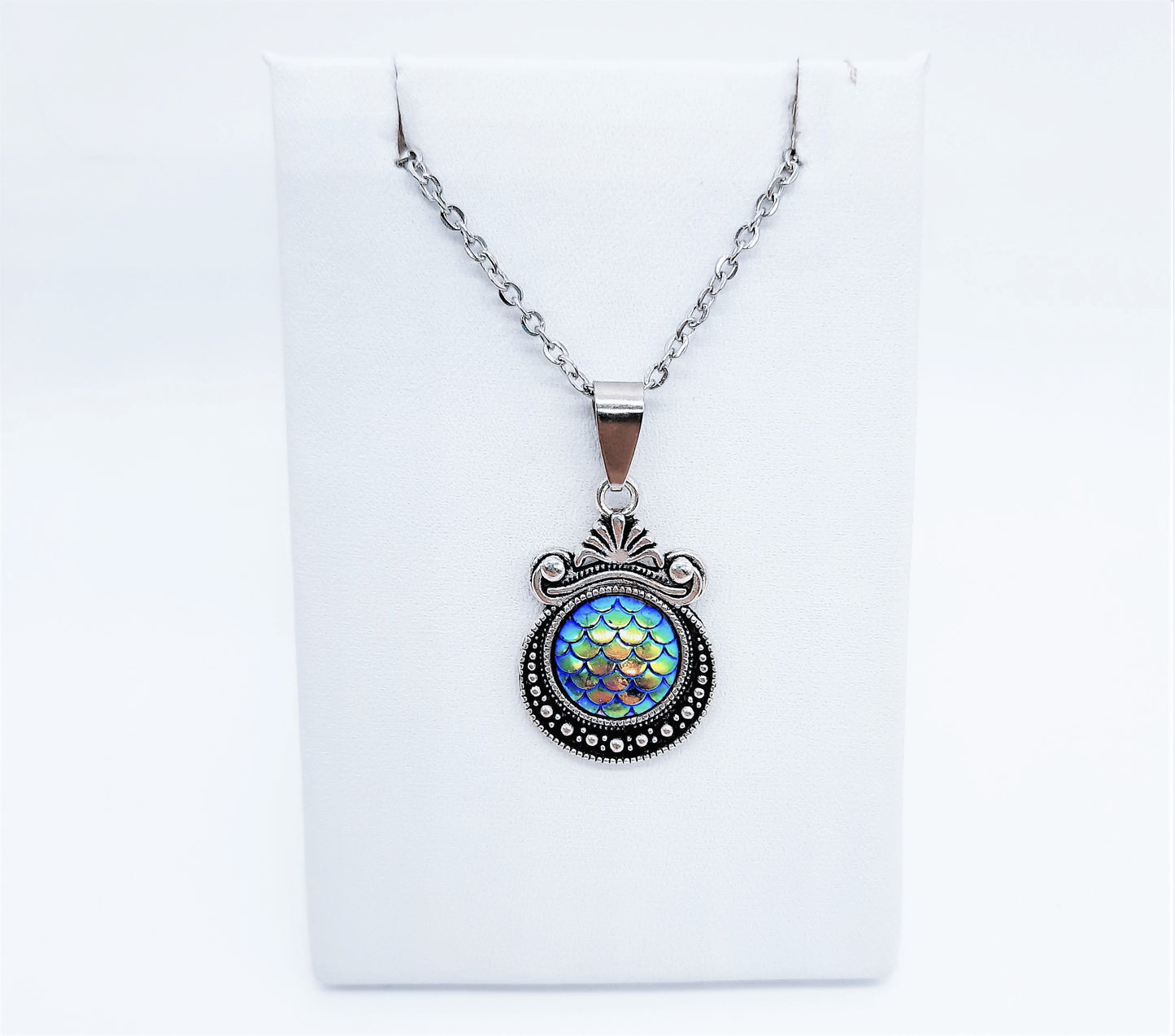 Set of Six (6) Iridescent Mermaid Scale Tibetan Necklace Sampler Set