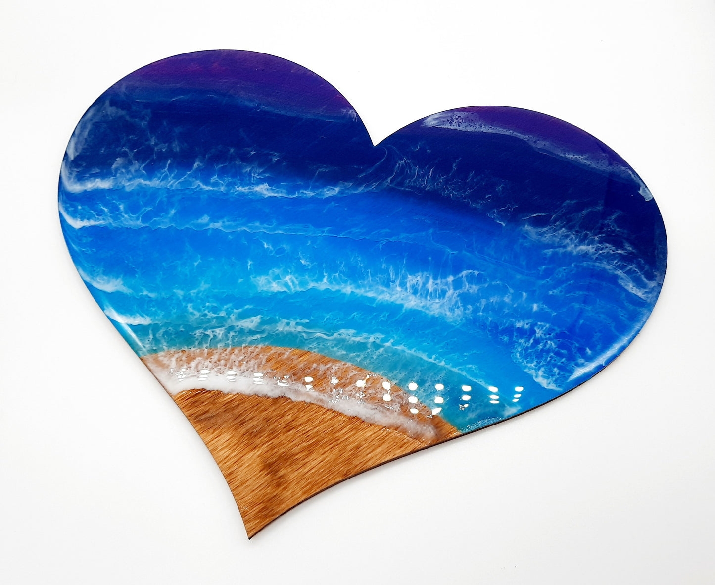 Resin & Wood Seascape Heart