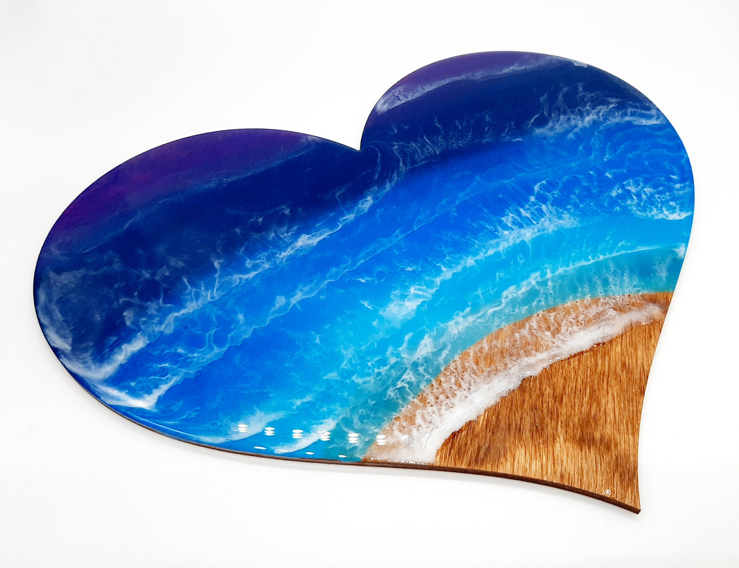 Resin & Wood Seascape Heart