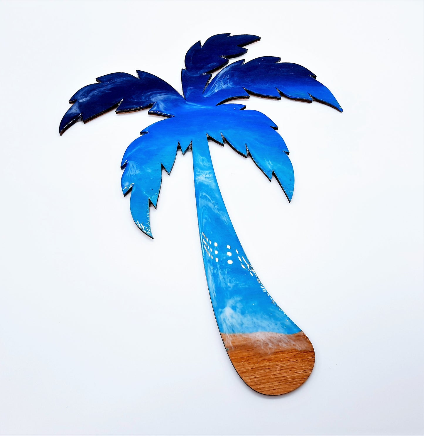 Resin & Wood Seascape Palm Tree