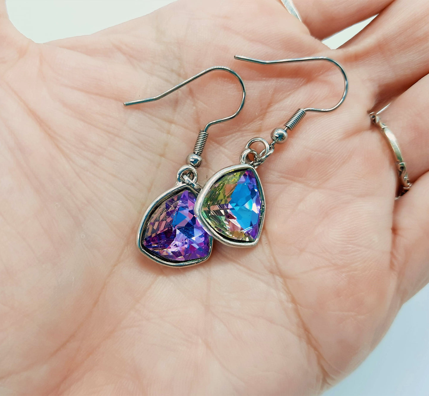 Set of Six (6) Aurora Borealis Triangle Earring Sampler Set