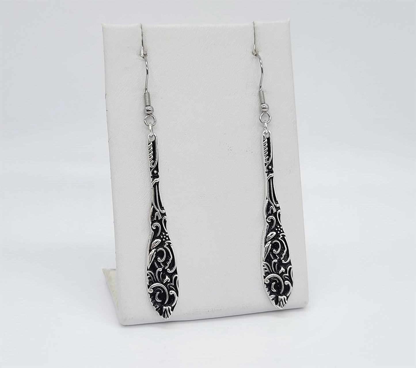 Silver Intricate Spoon Earrings