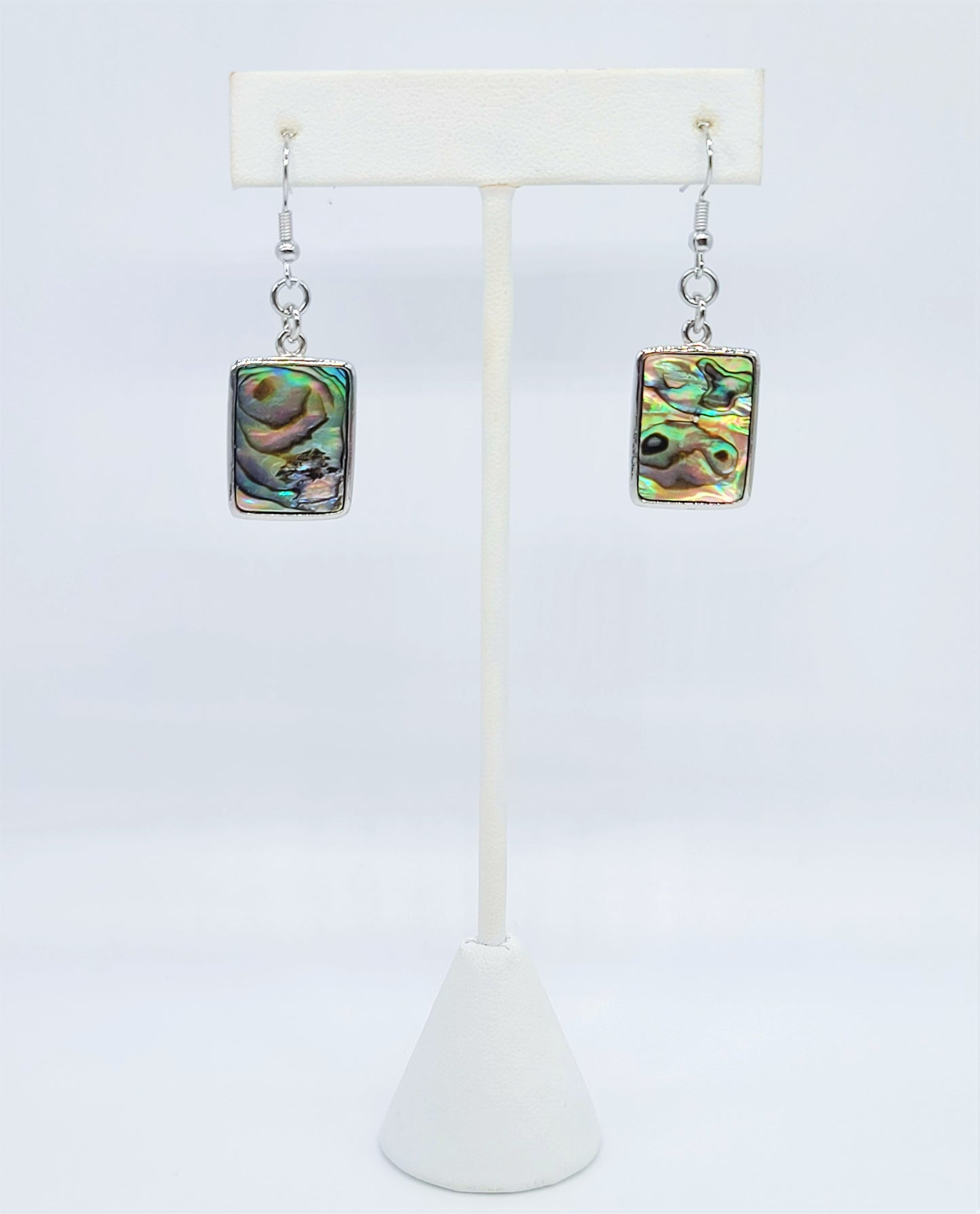 Abalone / Paua Seashell Rectangle Earrings
