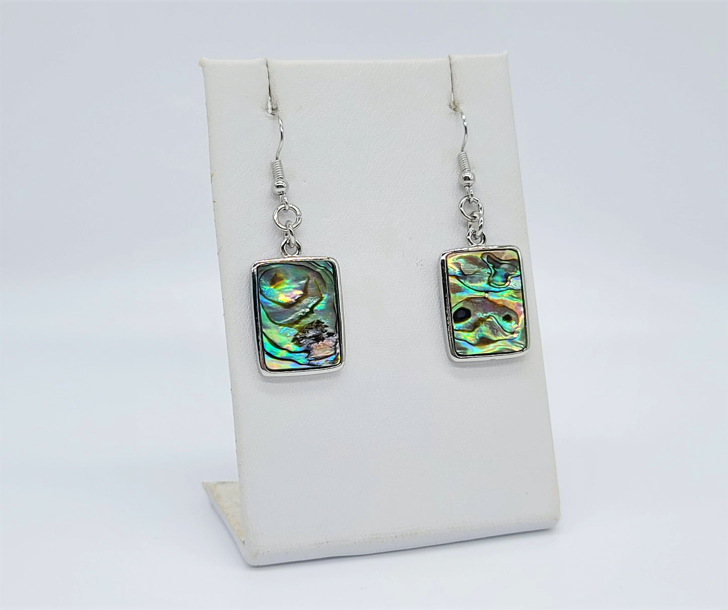 Abalone / Paua Seashell Rectangle Earrings