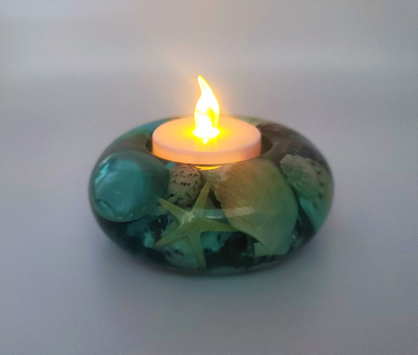 Small Oval / Round Seascape Candle Holder