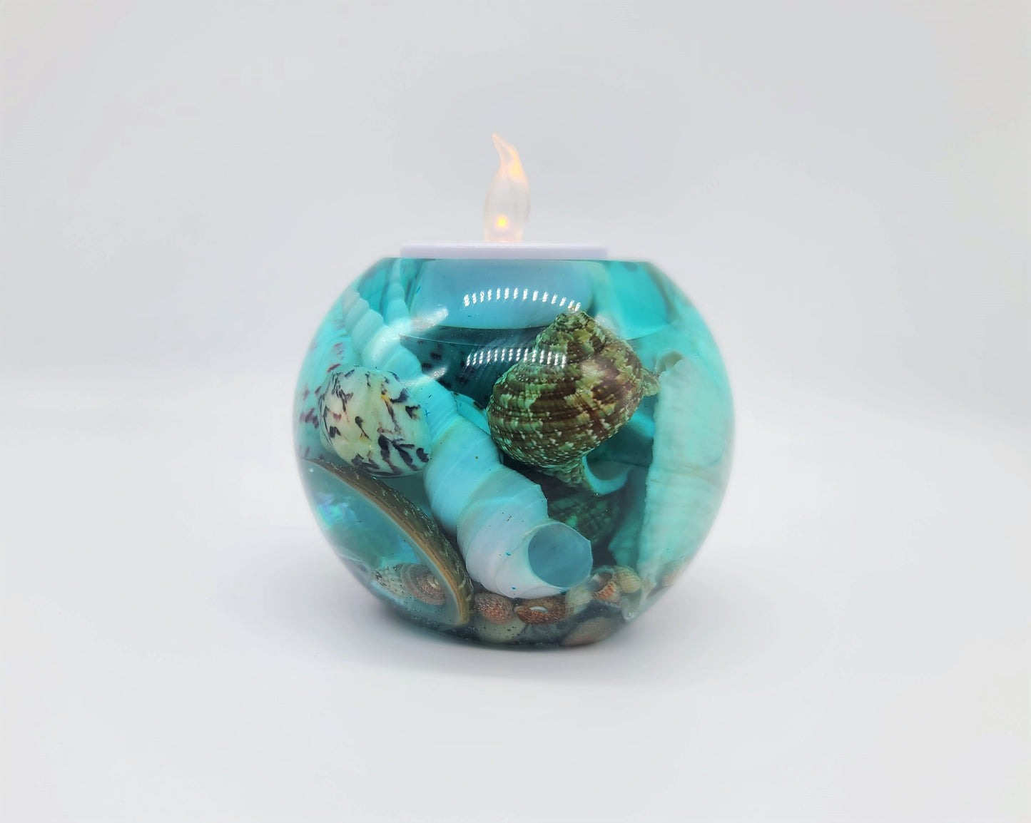 Small Spherical / Round Seascape Candle Holder