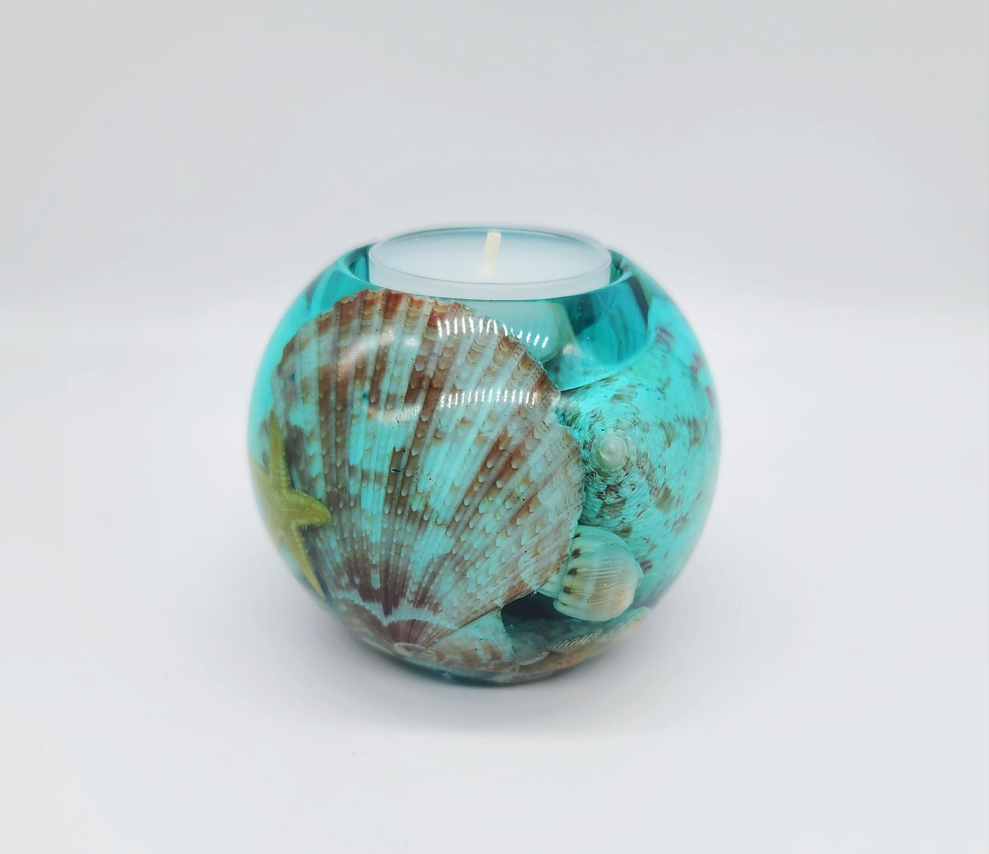 Small Spherical / Round Seascape Candle Holder