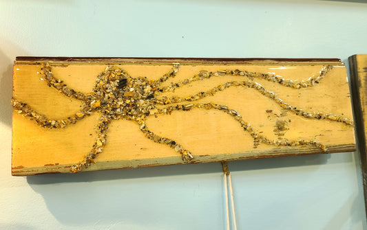 Crushed Shell and Resin Octopus Wall Art by Tracey Lenn's Studio