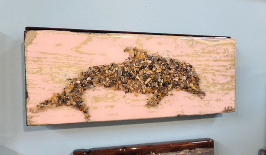 Crushed Shell and Resin Dolphin Wall Art by Tracey Lenn's Studio