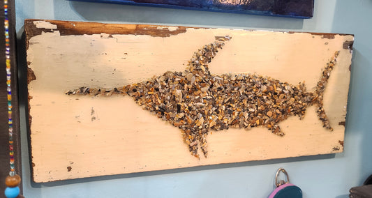 Crushed Shell and Resin Swordfish Wall Art by Tracey Lenn's Studio
