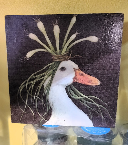 Decoupage White Goose Wall Plaque by Bett Smith