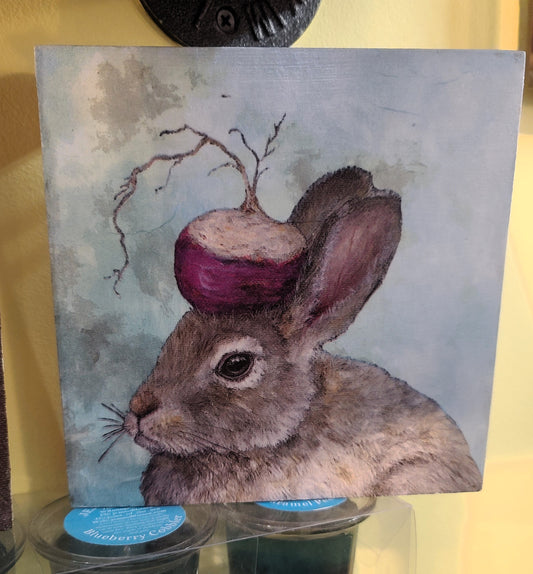 Decoupage Rabbit Wall Plaque by Bett Smith