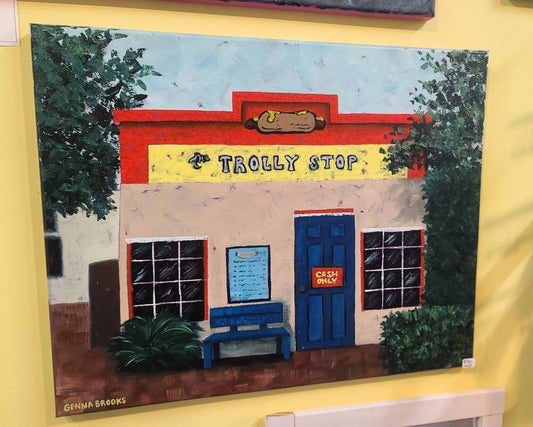 Trolly Stop Original Oil Painting by Genna Lee Brooks