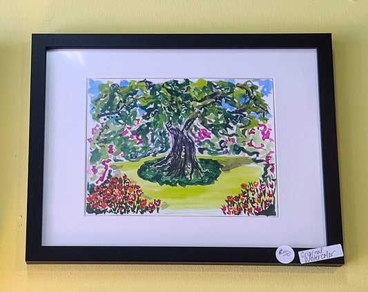 Original Watercolor Airlie Oak Painting by Katie Elzer-Peters
