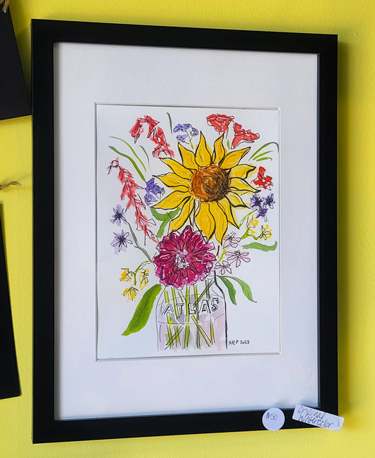 Original Watercolor Flower Painting by Katie Elzer-Peters