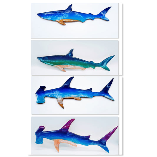 Resin & Wood Seascape Shark / Hammerhead