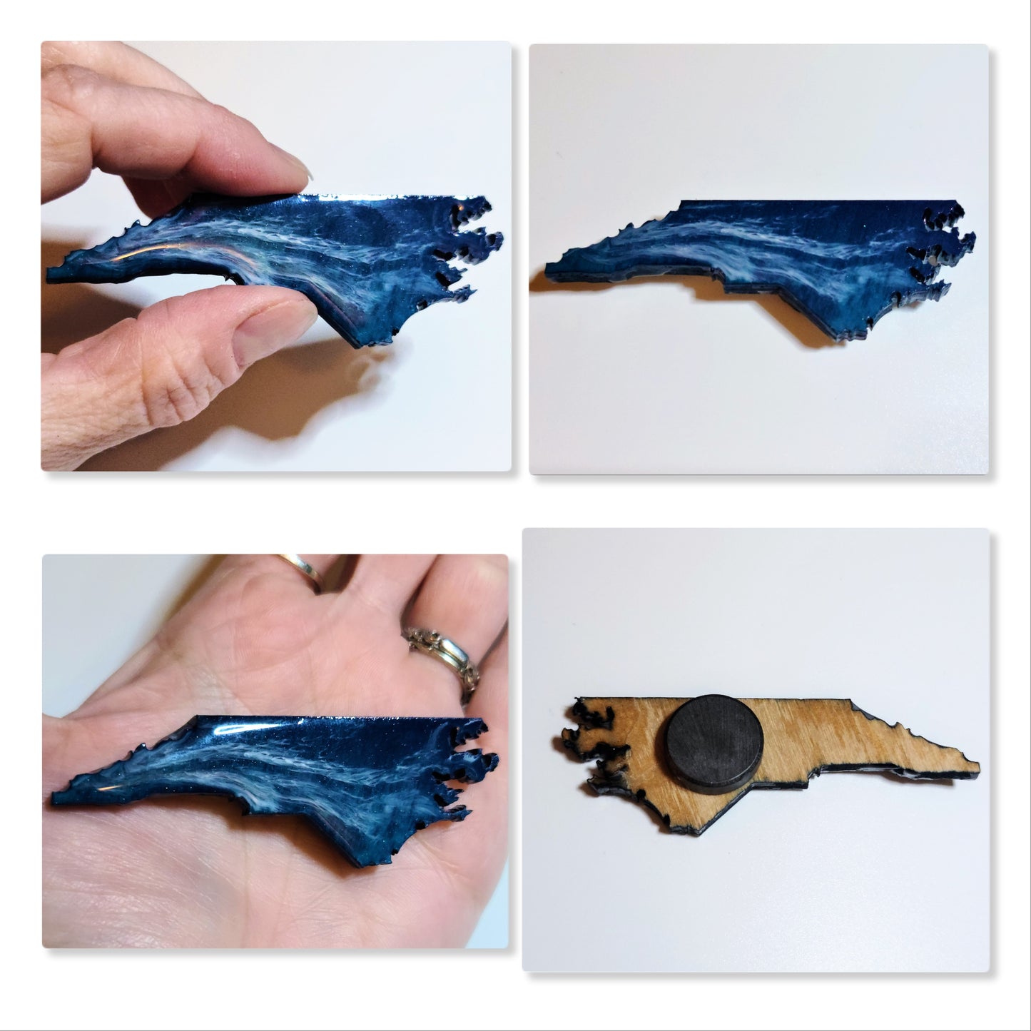 Resin & Wood Seascape Magnets-Sea Creatures