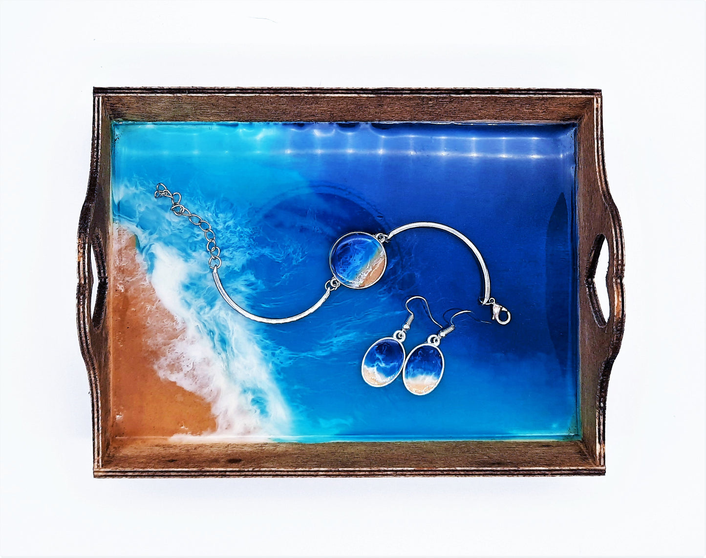 Resin Seascape Small Wooden Tray