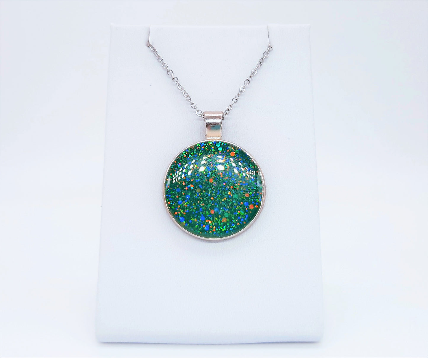 Sparkle Resin Pendant Necklace