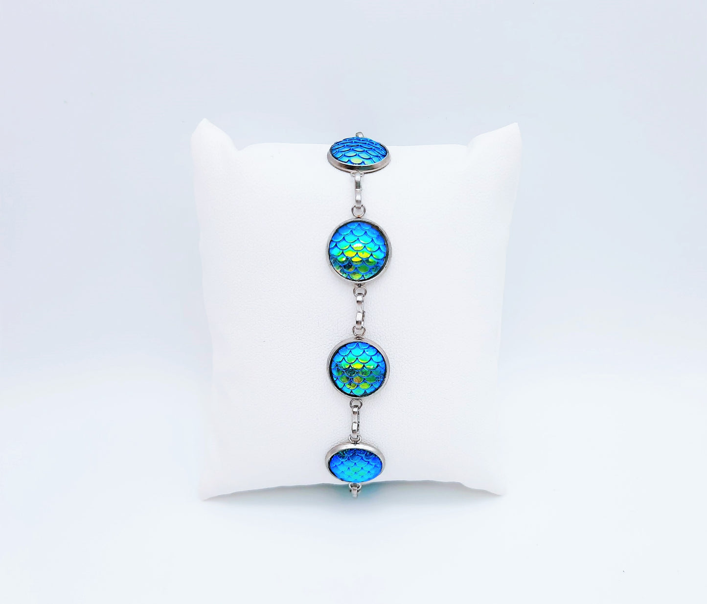 Iridescent Mermaid Scale Link Bracelet