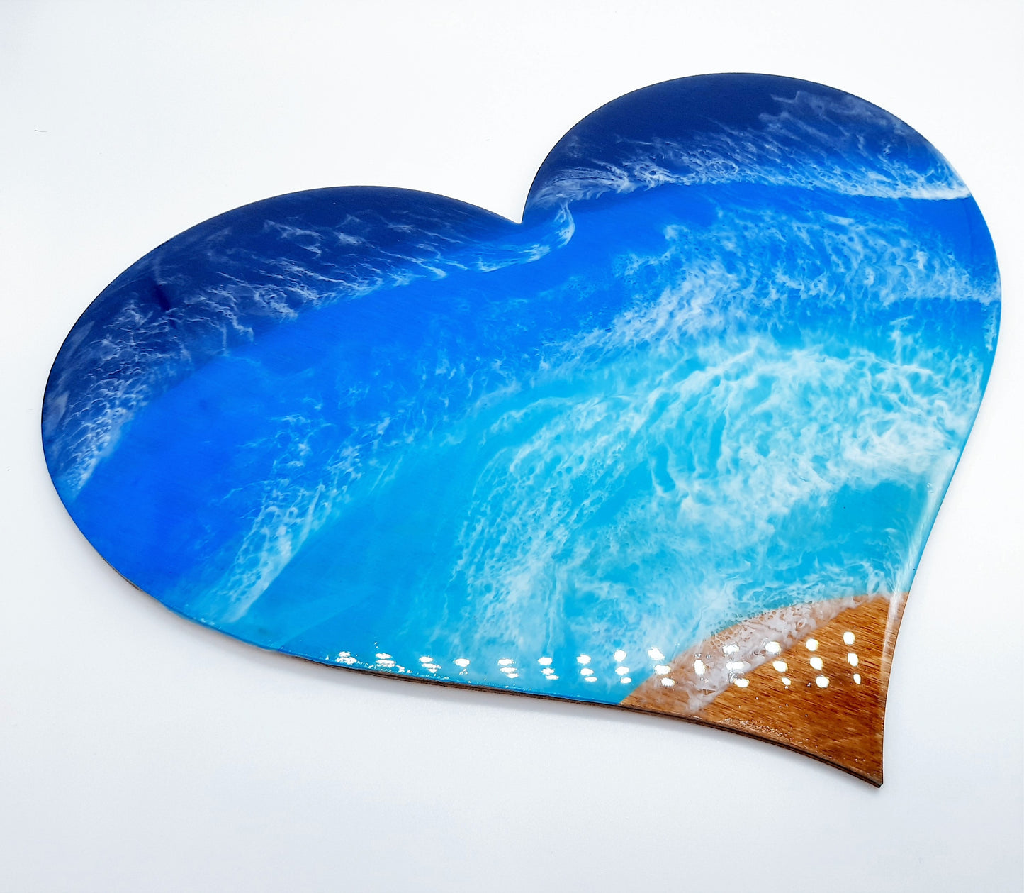 Resin & Wood Seascape Heart