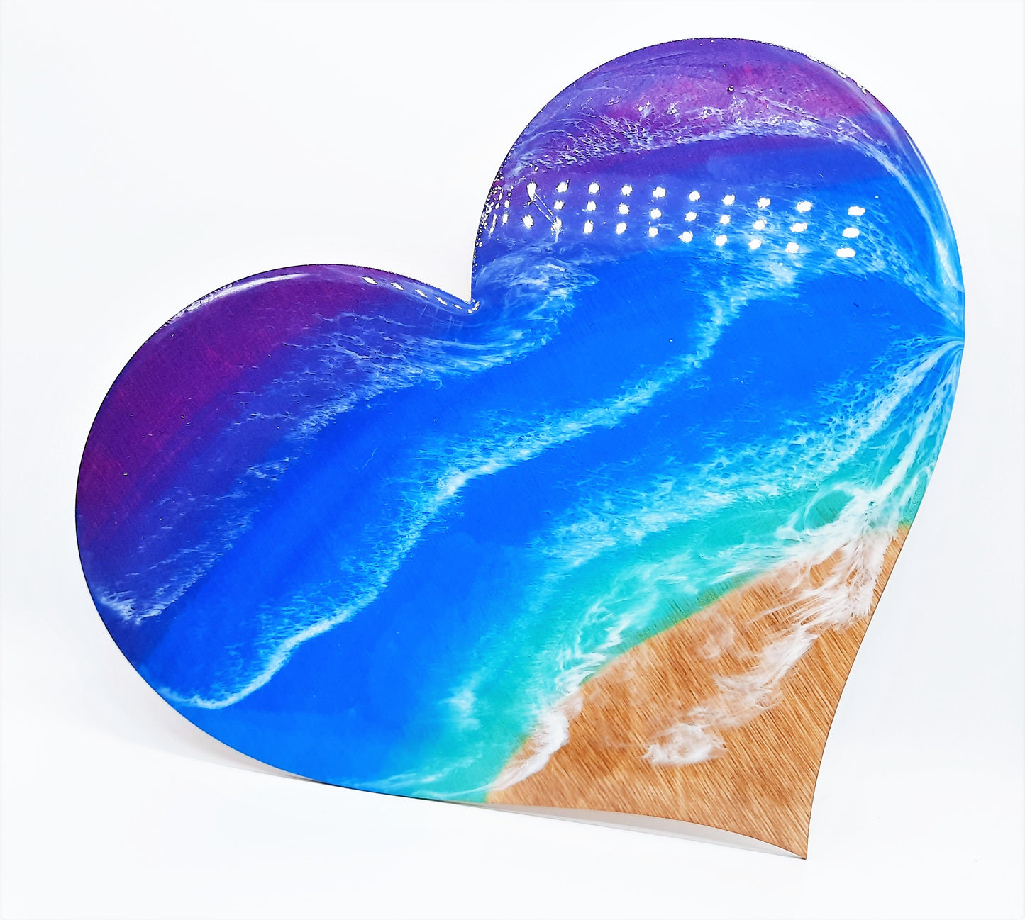 Resin & Wood Seascape Heart