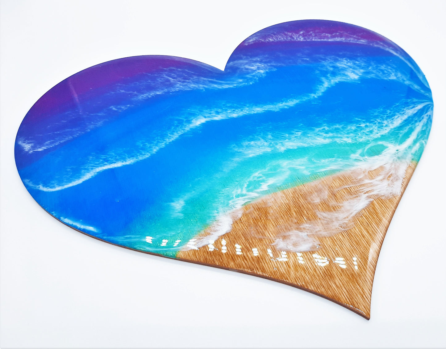 Resin & Wood Seascape Heart