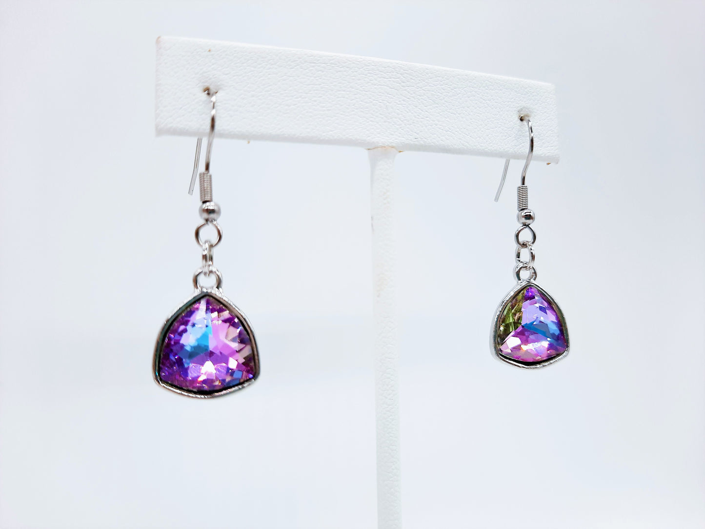 Aurora Borealis Triangle Earrings