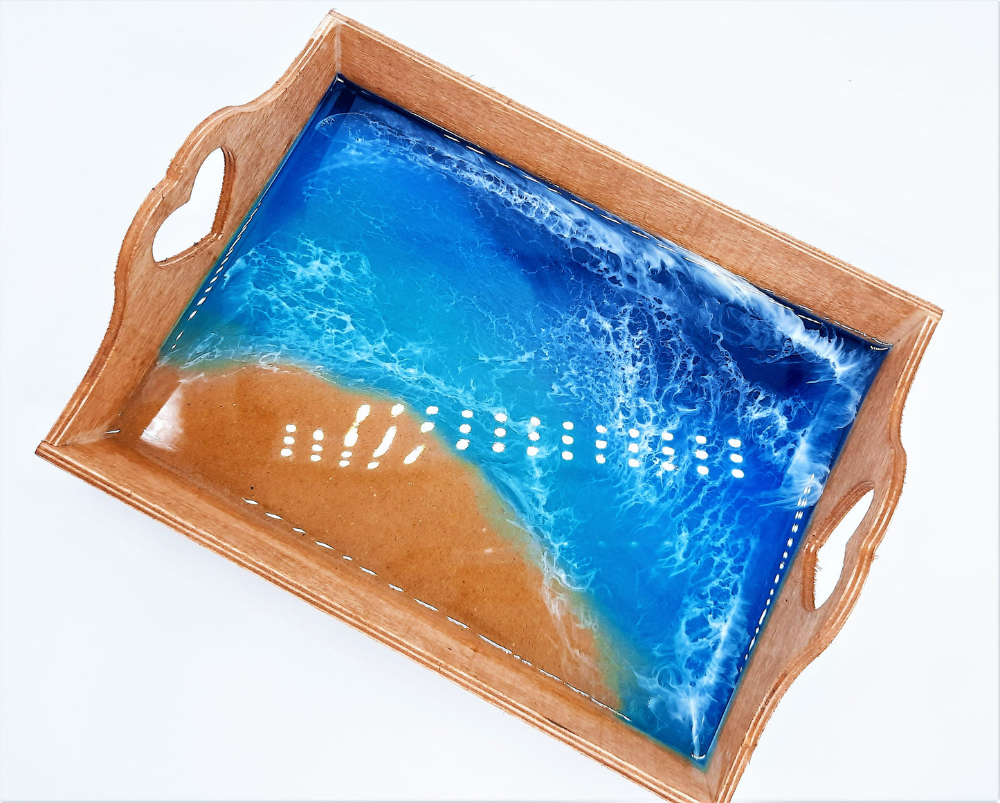 Resin Seascape Small Wooden Tray