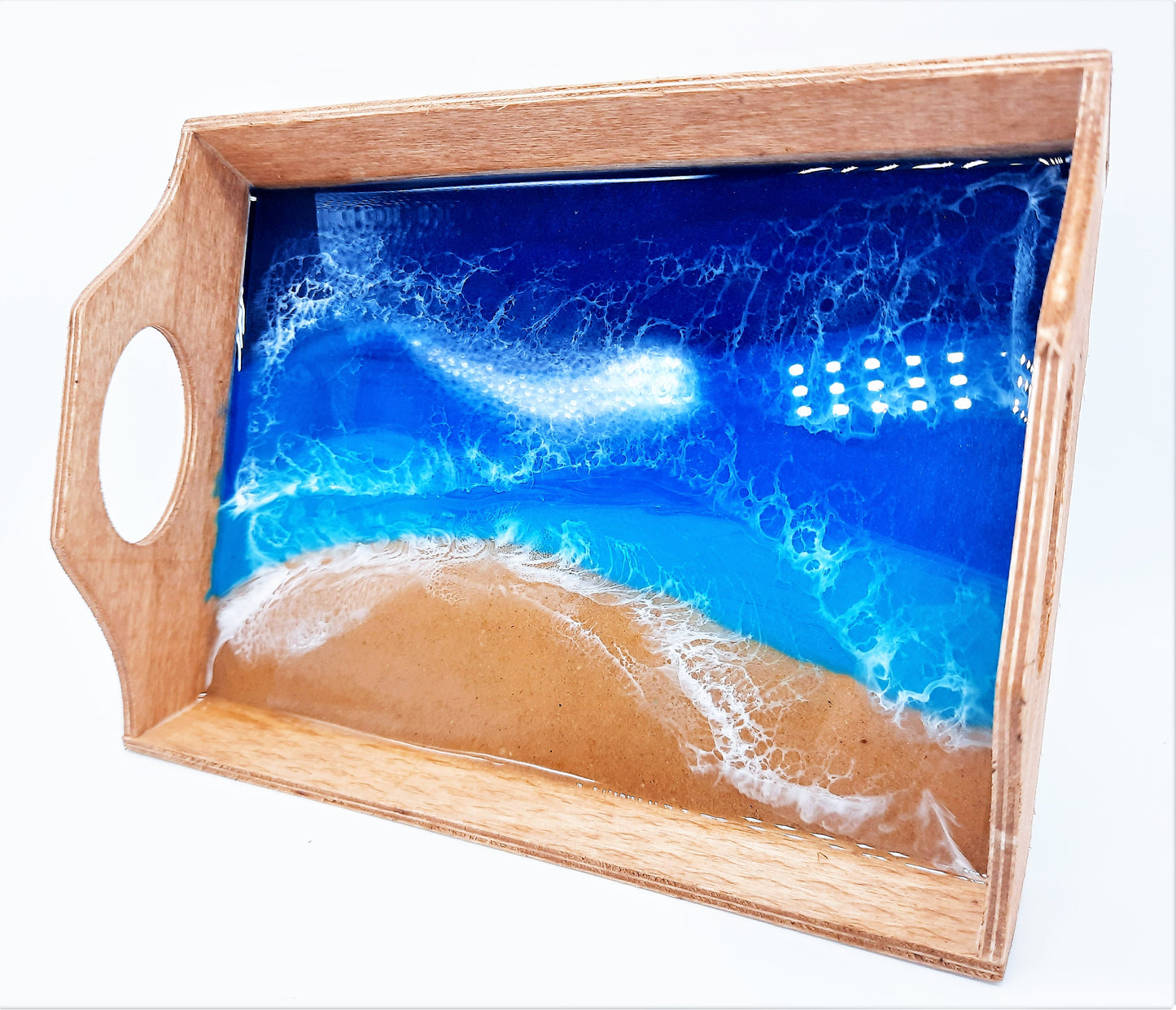 Resin Seascape Small Wooden Tray