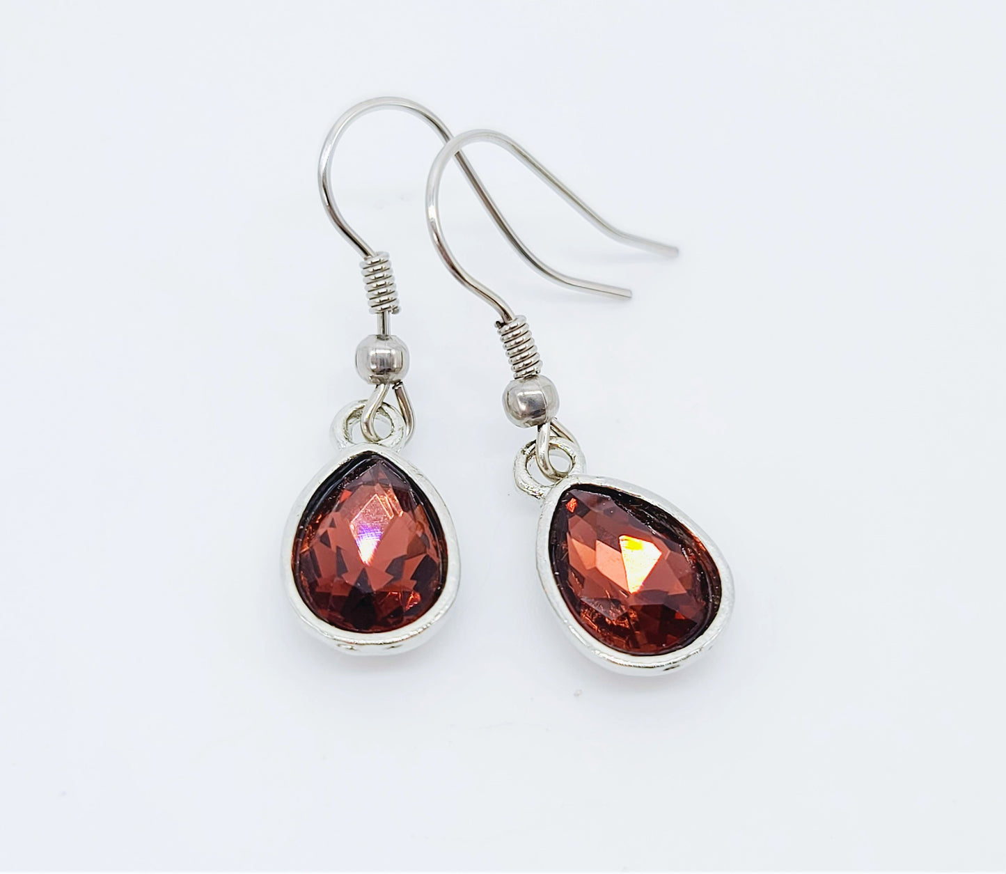 Gemstone Teardrop Dangle Earrings