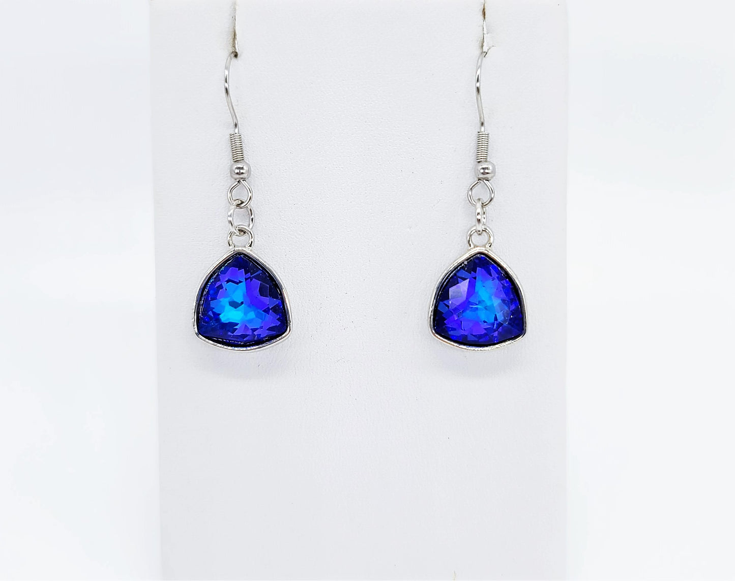 Aurora Borealis Triangle Earrings