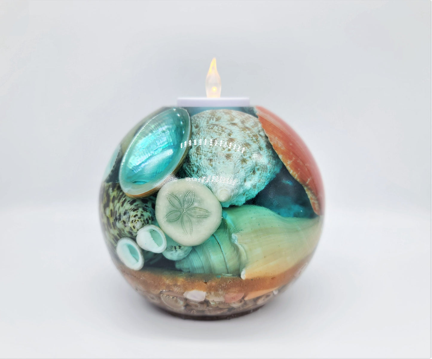 Large Spherical / Round Seascape Candle Holder